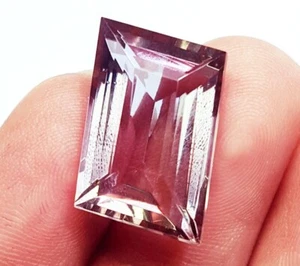 Piedra preciosa suelta transparente cuarzo brasileño cambiante de color 11,70 quilates certificado - Imagen 1 de 9