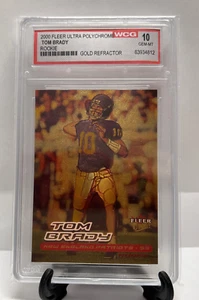 TOM BRADY “2000 FLEER ULTRA” POLYCHROME GOLD REFRACTOR WGC GEM MINT 10 - Picture 1 of 4