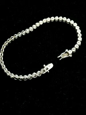 bracciale tennis da donna in argento 925 con zirconi del 1970 - Immagine 1 di 4