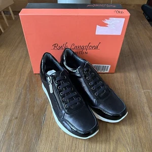 Ruth Langsford Wedge Trainer Black UK Size 6 - Picture 1 of 5