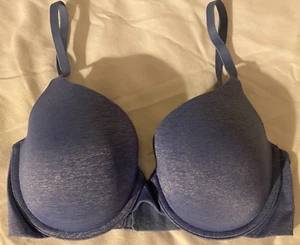 Victorias Secret 32DD Blue Uplift Semi Demi Adjustable Padded Underwire Bra - Picture 1 of 10