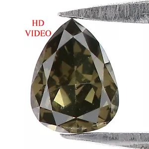 Diamante natural suelto corte pera 0,37 quilates 5,40 mm color verde pera diamante QL5135 - Imagen 1 de 8
