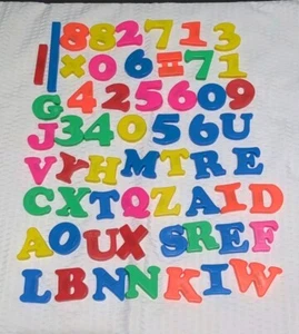 58 Magnetic Fridge Letters & Numbers Lot | Educational Alphabet | MCM 1½"  - Picture 1 of 4