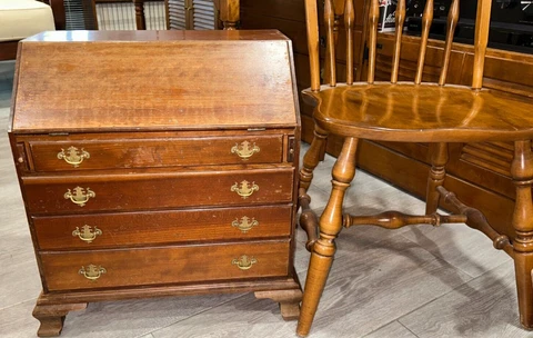 **SALESMAN SAMPLE?**Miniature Drop Front Chippendale Style Desk!! Cover