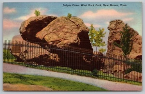 Postcard: Judges Cave, New Haven, CT, Harold Hahn, Curt Teich, 1940, Unposted - Picture 1 of 2