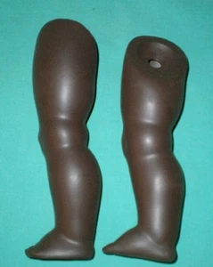Vintage celluloid doll legs, turtle mark 41, dark coloured, Schildkröt, Germany - Picture 1 of 3