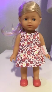 New 8” Corolle Mini Corolline Rosy Doll Blonde Shoes & Dress DG2310 4670 - Picture 1 of 8