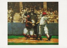 Postcard John Dobbs "Going Down Swinging" Baseball Game 1982 MINT