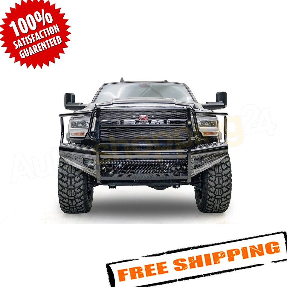 Fab Fours DR94-S1560-1 Black Steel Front Bumper for 1994-2002 Dodge Ram 2500 HD Foto 1 de 2