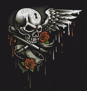 SCHÖNES SWEATSHIRT SCHWARZ. BIKER / KRANSCHÄDEL . S M L XL XXL XXXL + KIND - Bild 1 von 1