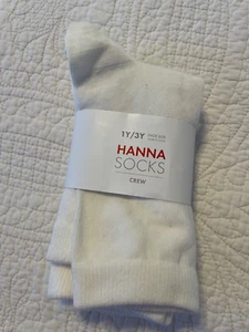 Hanna Andersson White 3-Pack Crew Socks Size 1Y-3Y - Picture 1 of 2