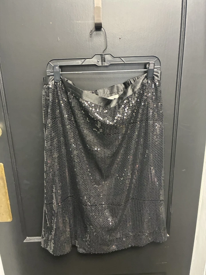Женская серебряная юбка с блестками NY Collection Petite — размер 16P - Изображение 1 из 3