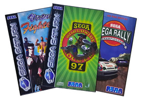 Sega Saturn Games x 3 Worldwide Soccer 97, Virtua Fighter, Sega Rally - PAL VGC