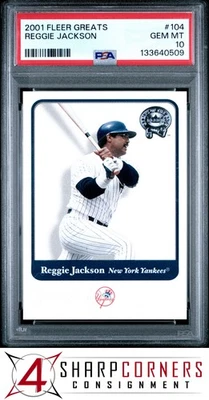 2001 FLEER GREATS #104 REGGIE JACKSON HOF PSA 10 - Image 1 of 3