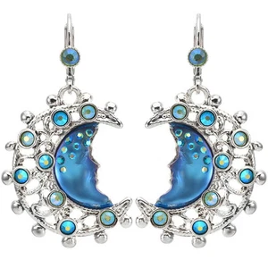 Kirks Folly Mystic Victorian Goddess Moon Shadow Leverback Earrings ST 10 - Picture 1 of 3