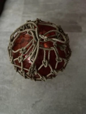 Vintage Glass Fishing Buoy  Large red/orange,  13.5” approximately (rare) - Image 1 of 4