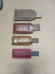 Vintage Wetzsteine 4 mit Ledertaschen Simonds, Carborundum - Bild 1 von 6