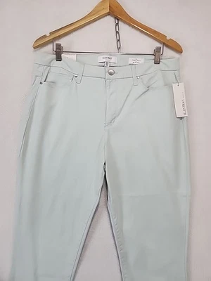 Denim ajustado de tiro alto Ellen Tracy The Newport verde menta para mujer talla 14 Foto 1 de 4
