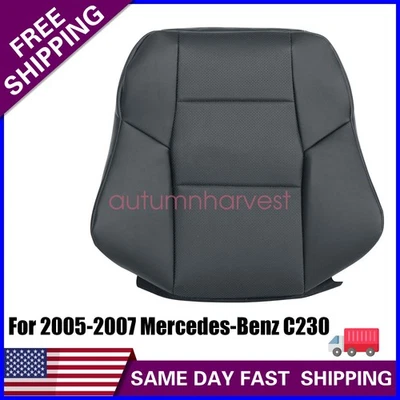 Se adapta a 05 06 07 Mercedes Benz C230 nueva cubierta de asiento de cuero negra con tapa lateral del conductor Foto 1 de 4