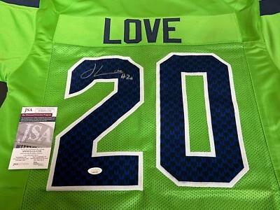 Julian Love Seahawks Autographed Signed Green Custom Jersey JSA COA XL - Image 1 of 3