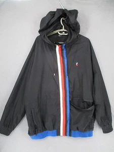 PE Nation Jacket Womens Large Black Blue Orange Windbreaker Hooded Parka Long - Picture 1 of 24