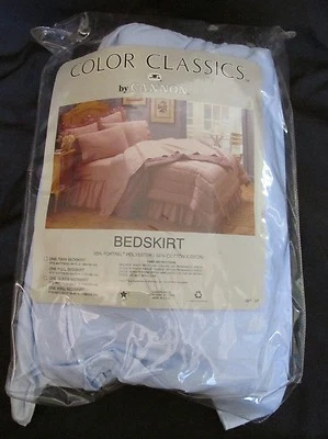 Nueva falda de cama vintage color clásicos de Cannon tamaño doble azul polvo claro Foto 1 de 4