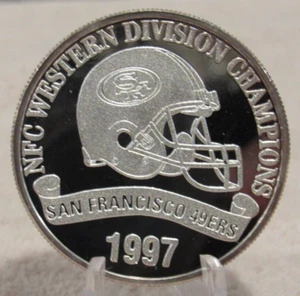 1997 Western Division Champions San Francisco 49ers 1 Troy Oz .999 Silver Round - Picture 1 of 2