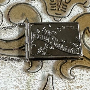 Rare Antique French Victorian Mini 1" ALBUM SOUVENIR Medallion Necklace 24” - Picture 1 of 5