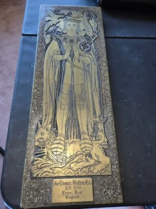Placa de frotamiento de latón - Sir Thomas Bullen - Kent - 1538 7,5"x20,5" - Imagen 1 de 8