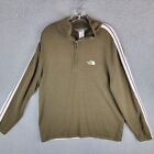 The North Face A5 Series Mens 1/4 Zip Sweater Brown Fleece Lined Wool Blend L