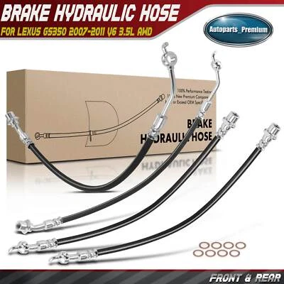 Manguera hidráulica de freno delantero y trasero 4 piezas para Lexus GS350 2007 2008 2009 2010 2011 Foto 1 de 4