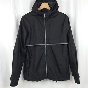 Burnside Jacket Mens Size Small Hooded Black Windbreaker Mesh Lined Full Zip - Picture 1 of 8