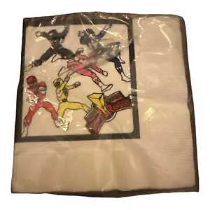 VTG 1994 POWER RANGERS Mighty Morphin Birthday Party Napkins Opened Package - Picture 1 of 2