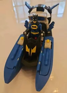 2014 Fisher Price Imaginext DC Batman Bat Boat Two Missiles With Figure Airboat - Picture 1 of 6