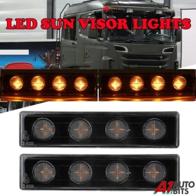 Cabin Roof Amber 24v 4 Led Sun Visor Light X2 Fits For Scania 5 6 P G T Series - Image 1 of 4