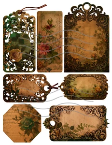 Forest Fairy Pg 2 Collage Sheet Supplies Scrapbook Junk Journal Card Toppers - Picture 1 of 2
