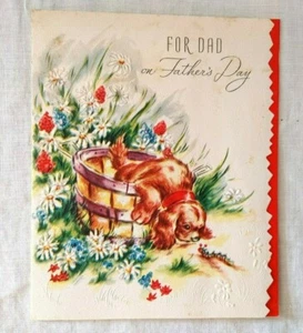 Tarjeta de felicitación del Día del Padre 1949 de colección tarjeta de felicitación estadounidense firmada GVC - Imagen 1 de 5
