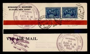 DR WHO 1926 FIRST FLIGHT SAN FRANCISCO CA TO MEDFORD OR CAM 8 PAIR j97020 - Picture 1 of 2