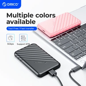 ORICO 2.5'' Hard Drive Enclosure USB 3.0/USB C Clear Cases for 7/9.5mm SATA SSD - Picture 1 of 33