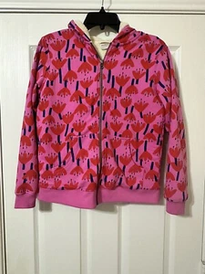 Mädchen Hanna Andersson Druck Faux Lammfell gefüttert Hoodie Größe US 12 Sonnenuntergang Tulpe - Bild 1 von 10