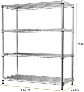 70.4" Large Heavy Duty 5 Tier Metal Shelves Garage Wire Shelf Storage Rack Units - Picture 1 of 7
