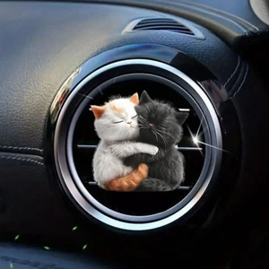 2Set Cute Cuddle Cat Perfume Diffuser Car Air Freshener Clip Car Decoration - Picture 1 of 4