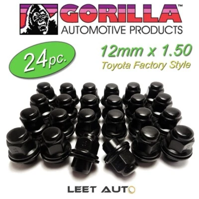 (24pc.) Gorilla Lug Nuts, Black, Toyota Lexus Factory Style, 12x1.5, 73138TBC - Image 1 of 4