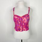 Nollie PacSun Juniors Size Large Pink Aztec Caged Back Bustier Cropped Top