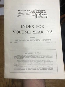Montana The Magazine Of Western History Index 1965 - Picture 1 of 3