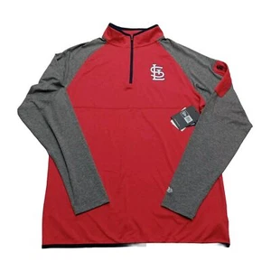 Fanatics St Louis Cardinals Red Gray Quarter Zip Pullover Men's M Lightweight - Picture 1 of 9