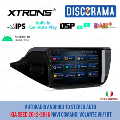 AUTORADIO ANDROID 10 STEREO AUTO KIA CEED 2012-2016 NAVI COMANDI VOLANTE WIFI BT - Immagine 1 di 4