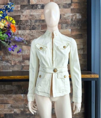 Jean Paul Gaultier 牛仔复古夹克带独家签名硬件 42 IT — 第 1/4 张图片