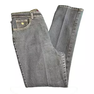 Pantalones de mezclilla para mujer Gloria Vanderbilt de altura alta pierna recta azul liso talla 14 - Imagen 1 de 6