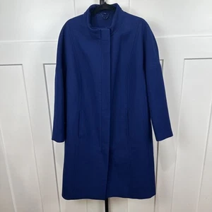 Overcoat American Airlines Issued Size 16 R 2015 Blue Lined Poly Wool  Warm Vtg - Picture 1 of 18
